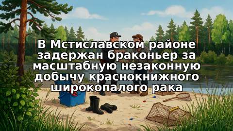 В Мстиславском районе задержан браконьер за масштабную незаконную добычу краснокнижного широкопалого рака